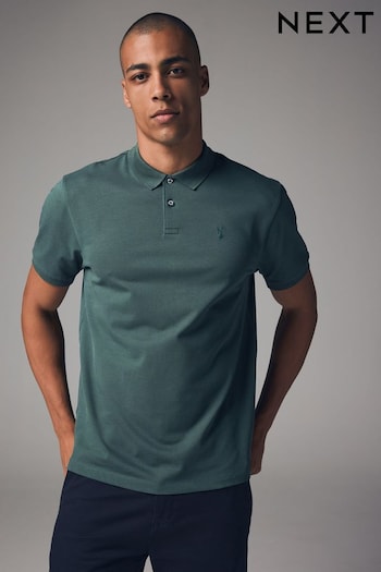 Green Emerald Regular Fit Short Sleeve Pique Polo Shirt (B39090) | £18