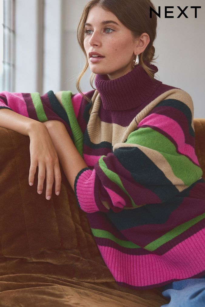 Women s Colour Block Jumpers Next Official Site