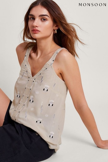 Monsoon Natural Fia Embroidered Cami (B39175) | £45