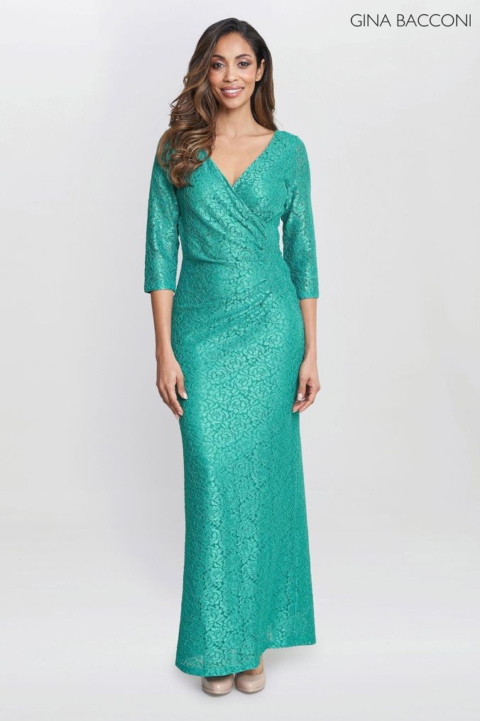 Gina bacconi denise deals embroidered dress