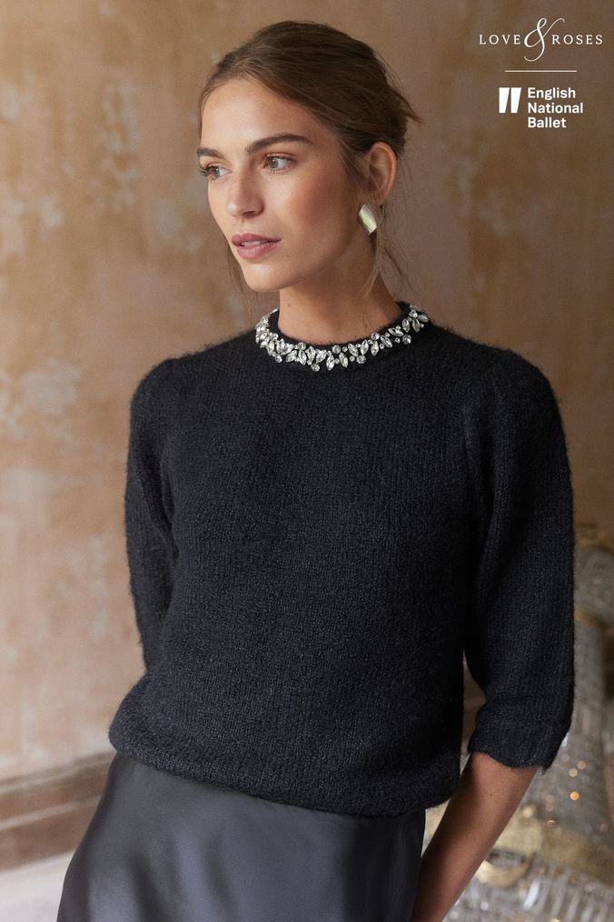 Embellished Jumpers Women s Beaded Jumpers Next Official Site