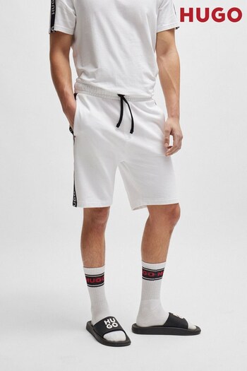 HUGO Tape Logo Terry Cotton Jersey Shorts Linen (B39381) | £79