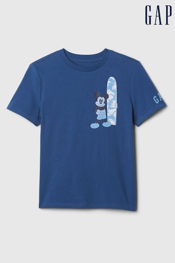 Gap Blue Disney Graphic Short Sleeve Crew Neck T-Shirt (B39660) | £12