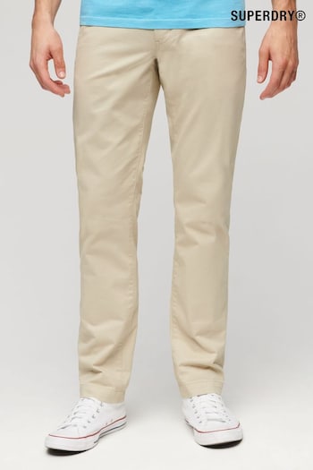 Superdry Nude Slim Tapered Stretch Chinos Trousers wimbledon (B39665) | £55