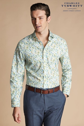Charles Tyrwhitt Green Chrome Classic Fit Liberty Fabric Floral Print Shirt (B39670) | £80