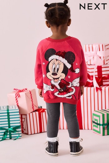 Red Disney Minnie Mouse Christmas Leggings Set (3mths-7yrs) (B39946) | £20 - £24