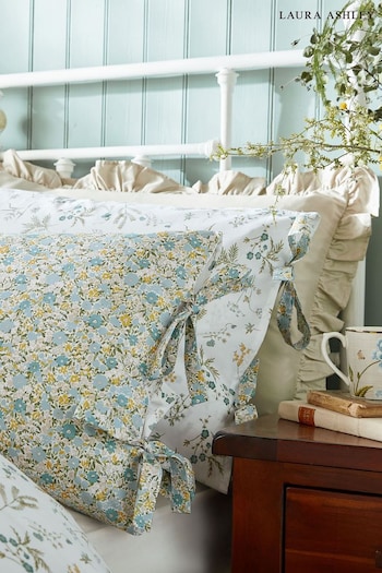 Laura Ashley Newport Blue 200 Thread Count Set of 2 Loveston Pillowcases (B3T867) | £20