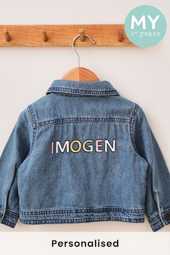 Personalised Pastel Letter Patch Denim Jacket by My 1st Years (B40071) | £35