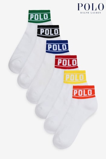 Polo Tone Ralph Lauren Boys Multi Stripe Socks 6 Packs (B40112) | £12
