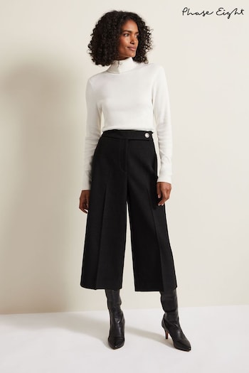 Phase Eight Ripley Boucle Black Culottes (B40203) | £89