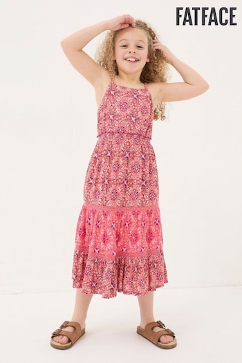 FatFace Pink Myla Geo Midi Dress (B40226) | £24