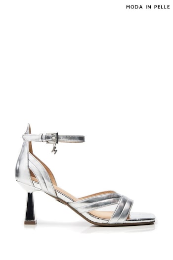 Moda in Pelle silver Livelia Kremi Heel Sandals Chad (B40304) | £89