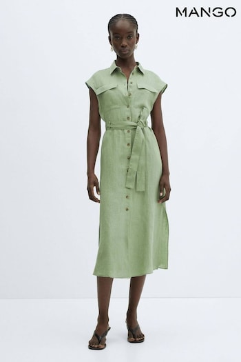 Mango Green Sleeveless Shirt Alprausch Dress (B40414) | £60