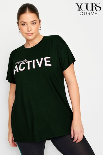 Yours Curve Black Active Top (B40437) | £22