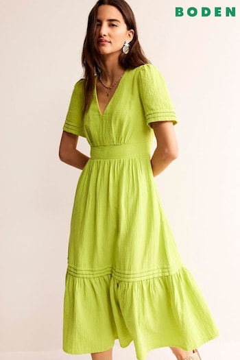 Boden Green Eve Double Cloth Midi Dress (B40497) | £90