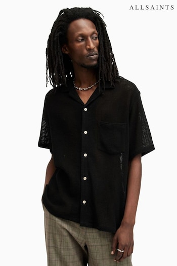 AllSaints Black Sortie Short Sleeve Shirt (B40535) | £119