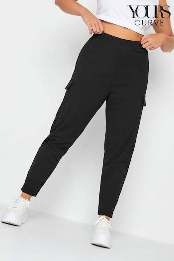 Yours Curve Black Tailored Scuba Pocket Trousers (B40596) | £34