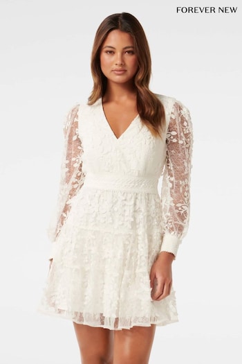 Forever New White Frances Lace Mini Dress (B40697) | £125