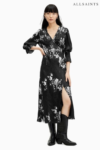 AllSaints Black Ani Iona night Dress (B40772) | £259