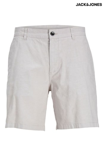 JACK & JONES White Linen Blend Leg Shorts (B40790) | £42