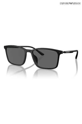 Emporio Armani EA7 Ea4223U Rectangle Black Sunglasses (B40796) | £145