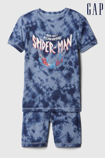 Gap Blue Tie-Dye Organic Cotton Marvel Spider-Man Pyjama Set (3-13yrs) (B40994) | £20