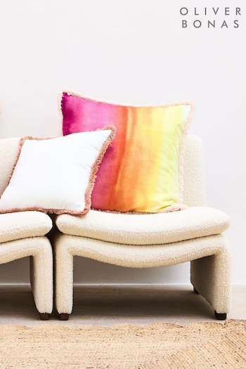 Oliver Bonas Yellow Solis Ombre Chenille Cushion Cover (B41081) | £32.50