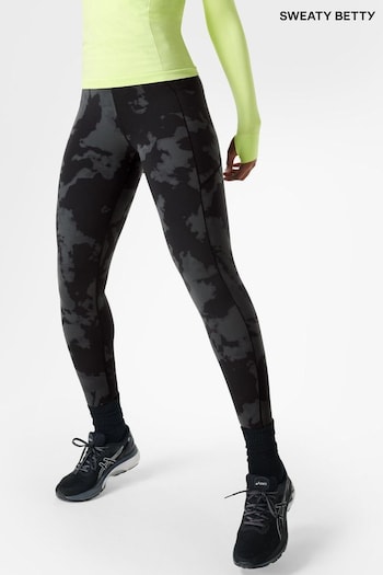 Sweaty Betty Black Fade Print Full Length Power UltraSculpt High Waist Workout jeans Leggings (B41089) | £88