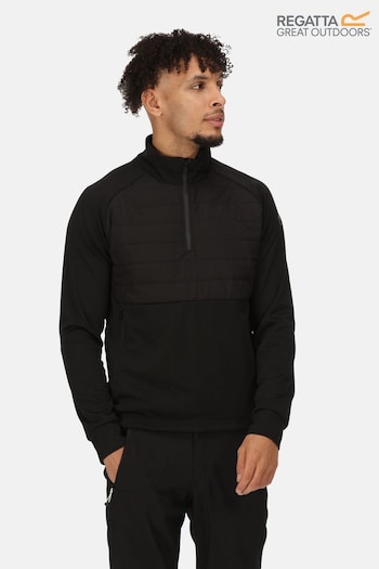 Regatta Addinston Hybrid Half Zip Black Jumper (B41279) | £42