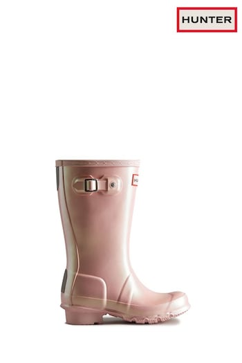 Hunter Kids Metallic Pink Big Original Nebula Wellies (B41292) | £60