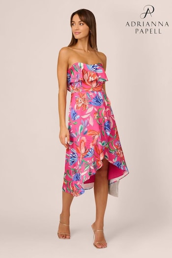 Adrianna Papell Pink Printed Sateen Dress (B41455) | £265