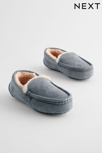 Grey Cosy Moccasin Slippers (B41570) | £15 - £18