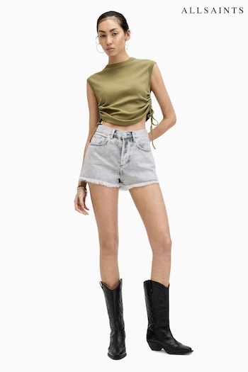 AllSaints Grey Heidi Denim Shorts (B41634) | £89