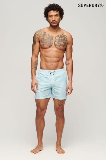Superdry Blue Printed 15 Inch Recycled Swim Shorts (B41675) | £45
