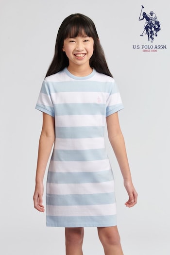 U.S. Polo Assn. Girls Striped T-Shirt Dress (B41812) | £35 - £42
