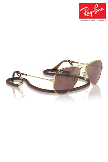 Ray-Ban Junior Gold Tone Aviator Rj9506S Pilot Sunglasses (B41823) | £82