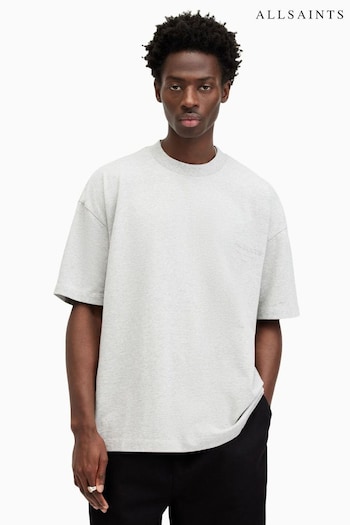 AllSaints Grey Xander Crew Neck T-Shirt (B42056) | £55