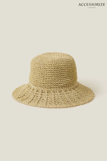 Accessorize Natural Loose Weave Bucket Hat (B42180) | £20