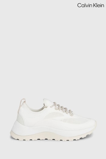 Calvin akrylu Klein Runner Lace-Up White Trainers (B42248) | £150
