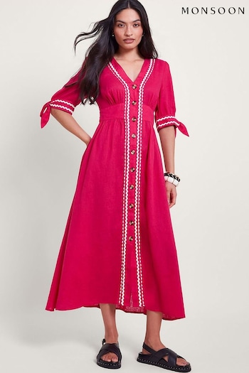 Monsoon Pink Lita Ric Rac Dress (B42260) | £75
