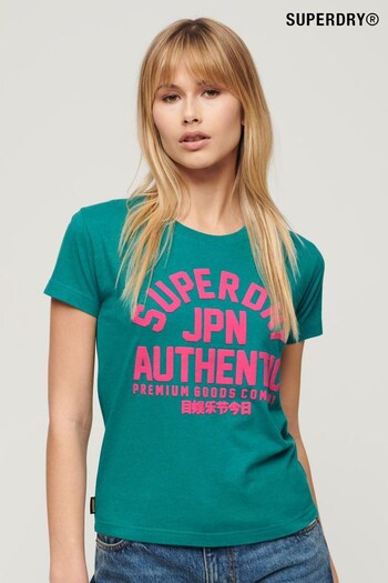 Superdry Green Puff Print Fitted T-Shirt (B42305) | £27