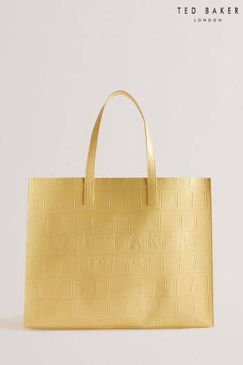 Ted Baker Yellow Allicon Mock Croc Icon Tote Bag (B42343) | £65
