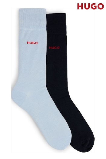 HUGO Blue Socks 2 Pack in a Cotton Blend (B42409) | £13