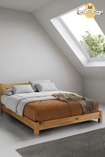 Get Laid Beds Honey Natural Low Tokyo Solid Wood Bed (B42447) | £555 - £705