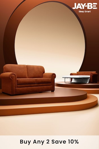 Jay-Be Cosy Chenille Foxy Orange Heritage 2 Seater Sofa Bed (B42521) | £1,600
