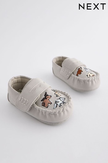 Blue Animal Mocassin Warm Lined Slippers (B42589) | £14 - £16