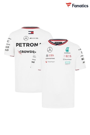 Fanatics Mercedes AMG Petronas F1 2024 Team Driver White T-Shirt (B42654) | £62