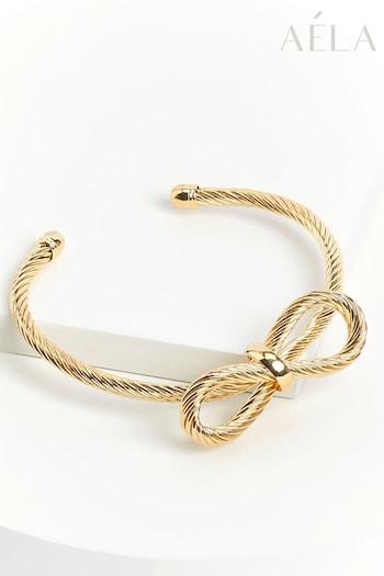 Aela Gold Tone Bow Wrist Cuff  Bracelets (B42680) | £15