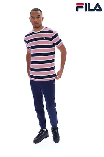 Fila Trekking White/Pink/Purple Grayson Yarn Dye Stripe T-Shirt (B42742) | £35