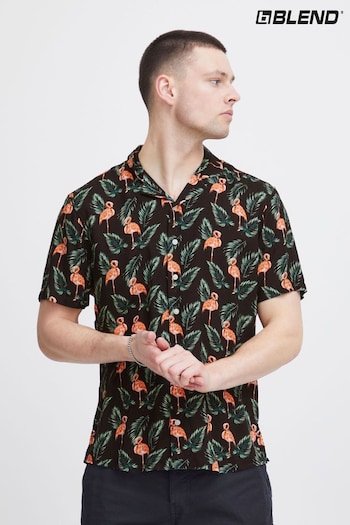 Blend Black Printed Resort Short Sleeve Shirt (B42757) | £35